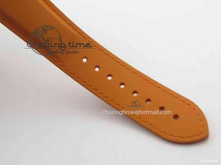 0408 Planet Ocean Master Chrono 45mm SS OM 1:1 Best Edition Black Dial On Orange Rubber Strap A Attractive 8170